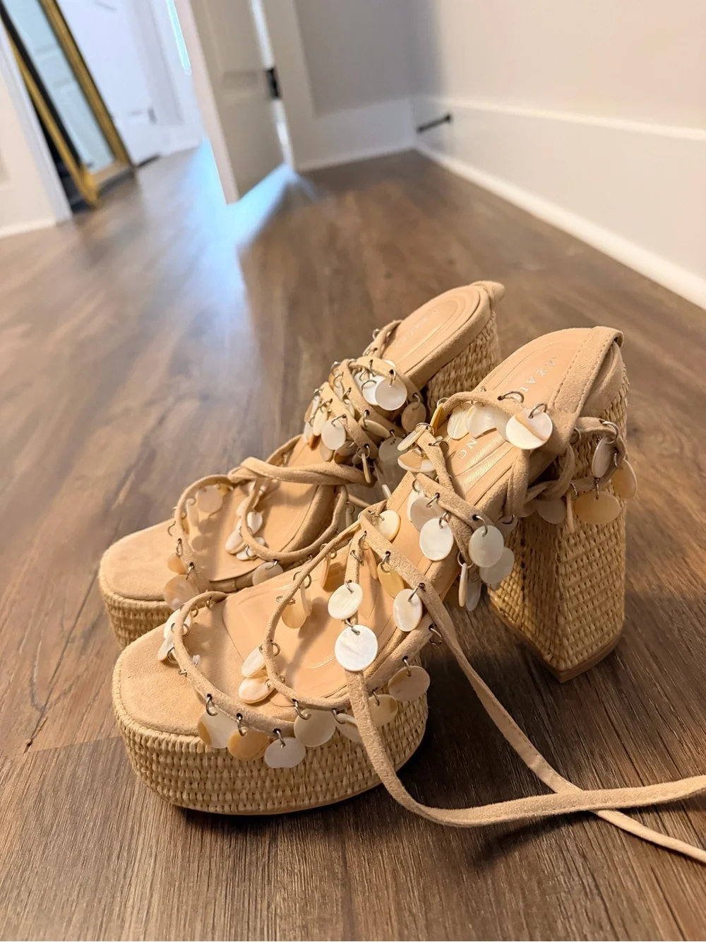 Natural Mother-of-Pearl Platform Sandal - Zazzle